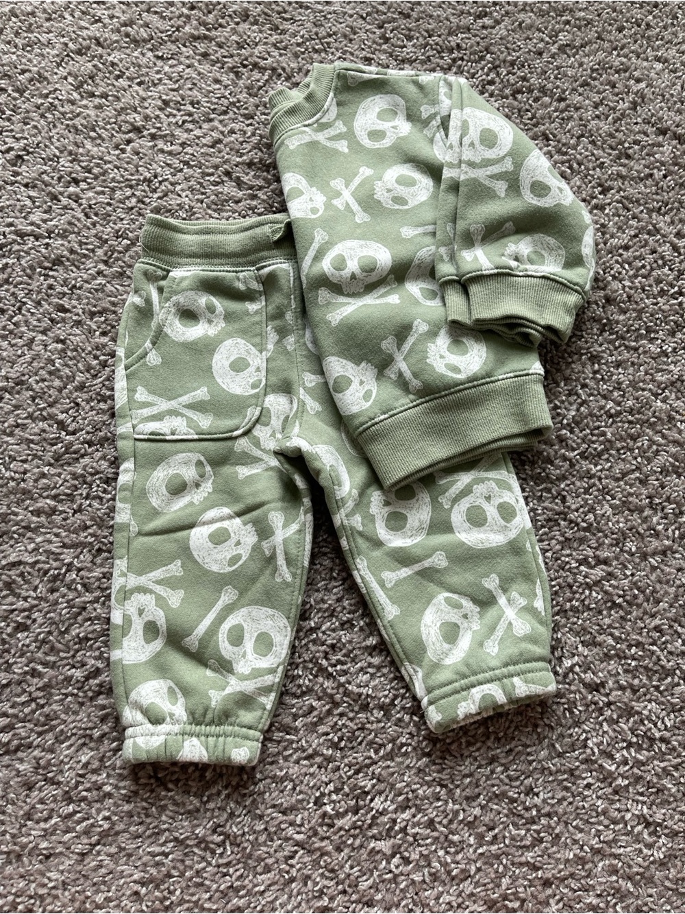 💥Mix &Match -5 for $25💥  NWOT Baby Olive Green Skull Print Jogger Pants